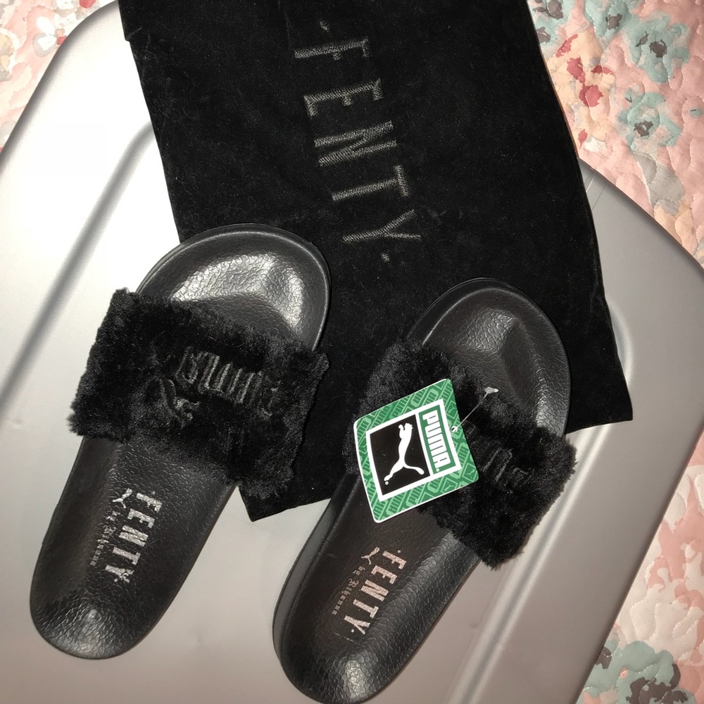 Fenty Rihanna slippers slides sandals black